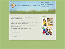 Tablet Screenshot of littlehandschildcare.com